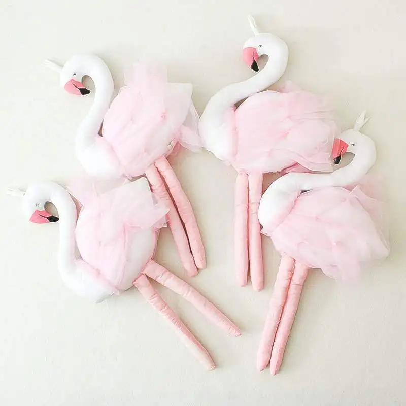 55cm ručně vyráběné diy labuť Flamingo hračky polštář Baby spací polštář odhojení dětské pokoje Decor zvíře panenky fotografické rekvizity
