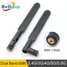 2 шт 2,4 ГГц антенна двухдиапазонная Omni 8dBi длинная антенна 3g 4G 5G 5,8G wifi антенны SMA-j мужской универсальный маршрутизатор Антенна
