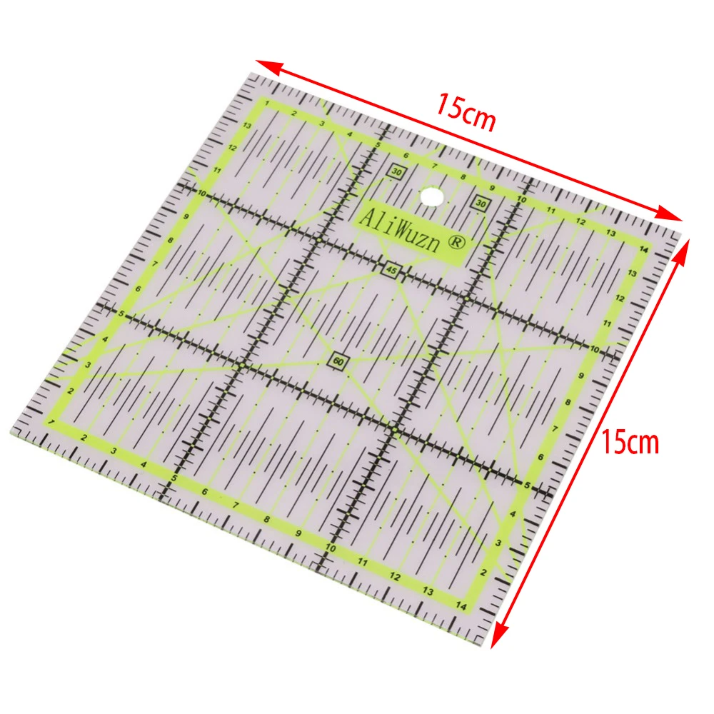 

1 pcs 150*150*2mm Patchwork Ruler DIY Hand Sewing Tools Acrylic Material High Transparency Easy To Use