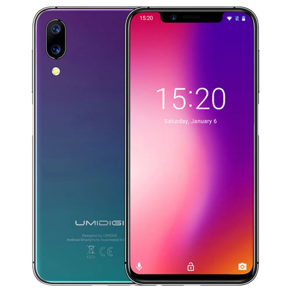 Umidigi один 5 9 &quotfullsurface 4 ГБ 32 ROM Мобильного телефона Helio P23 Octa Core Android 8 1 12MP + 5MP двойная