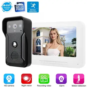 

7" Wired Video Doorbell Door Phone Intercom Night Vision Smart door bell Home Security Doorbell Kit Home Security Door Accessori