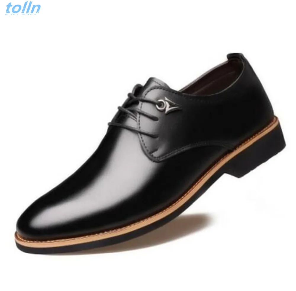 2017 Men Genuine leather Wedding dress Shoes,For Business Formal Flats