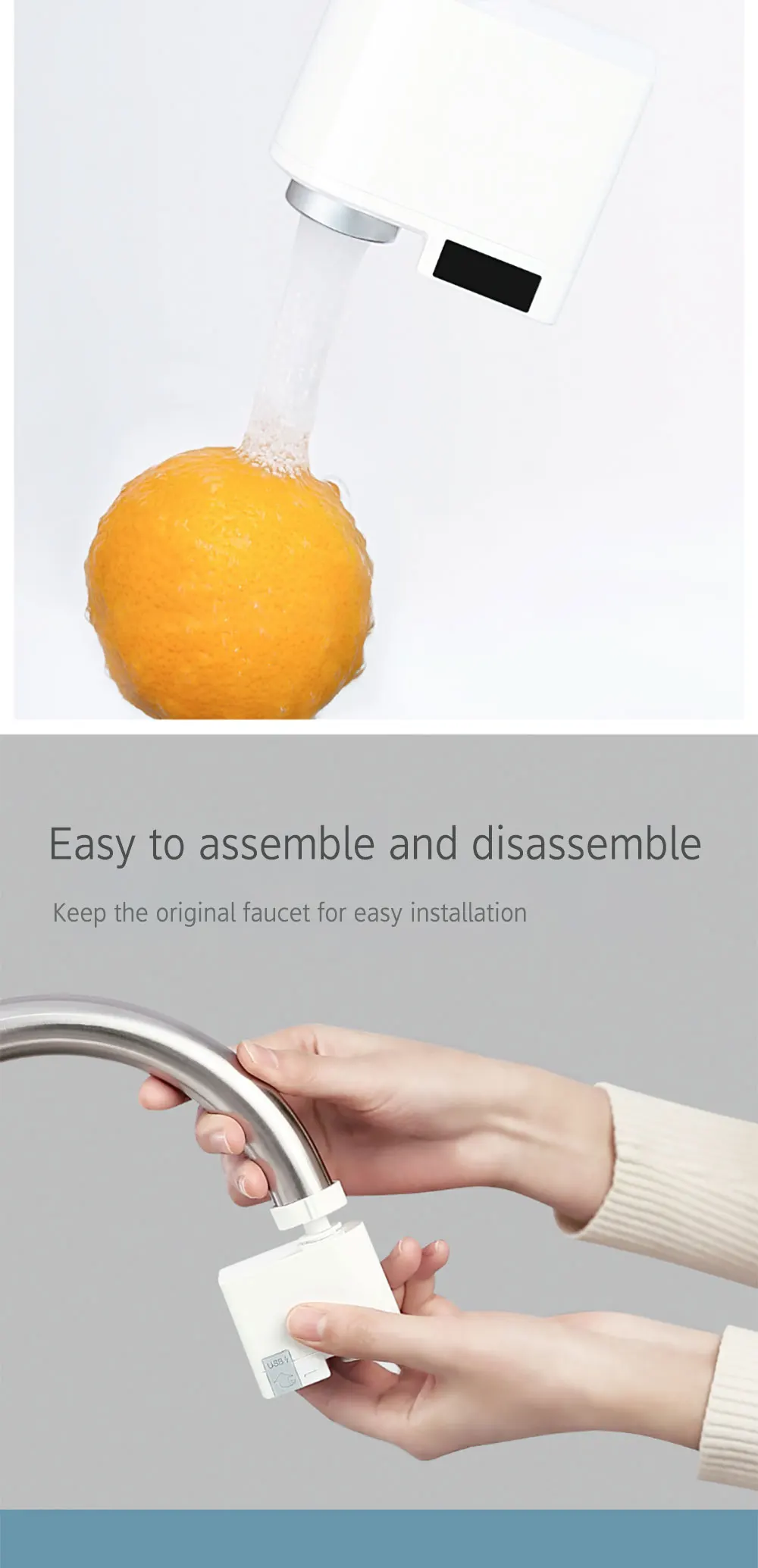 7Xiaomi Zajia Induction Water Saver Intelligent Infrared Induction Water Faucet Anti-overflow Swivel Head Water Saving Nozzle Tap