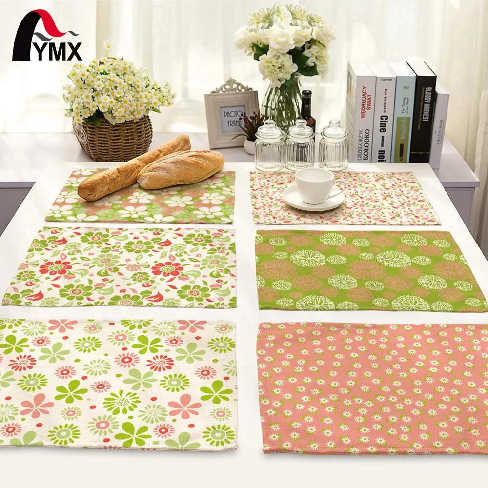 Mix 6 Style Table Napkins Small Floral Printed Cloth Dinner Napkins