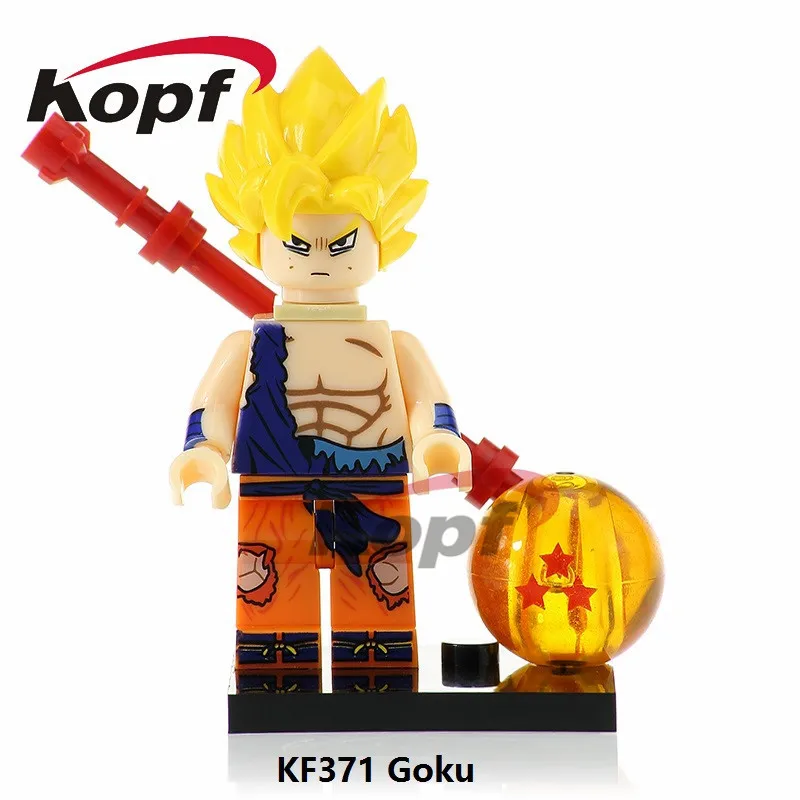 

Single Sale Super Heroes Dragon Ball Z Figures Goku Majin Buu Tien Shin Han Master Roshi Building Blocks Toys for children KF371