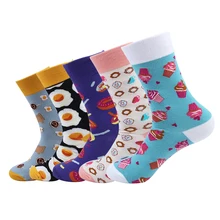 JULY'S SONG Happy Socks, Женские Смешные художественные носки, Мультяшные зимние теплые милые розовые суши носки, пончики, тост, Grappige Sokken