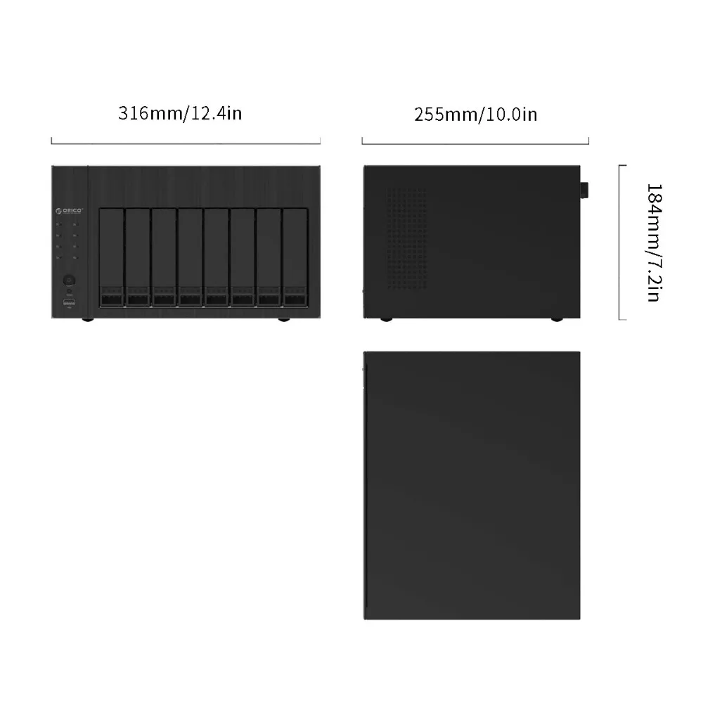 ORICO корпус для внешнего жесткого диска 2,5 3,5 ''NAS 8-Bay, устройство для хранение жестких дисков с RAID Gen7 SATA USB 3,0 HDMI RJ45 аудио USB2.0 корпус SSD 96 ТБ