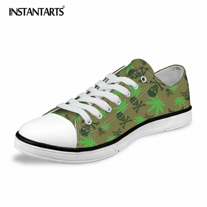 INSTANTARTS Cool Skull Printing Men Vulcanize Shoes Fashion Canvas Shoes for Boys Teenagers Breathable Lace Up Sneaker Shoes INSTANTARTS Cool Skull Printing Men Vulcanize Shoes Fashion Canvas Shoes for Boys Teenagers Breathable Lace Up Sneaker Shoes