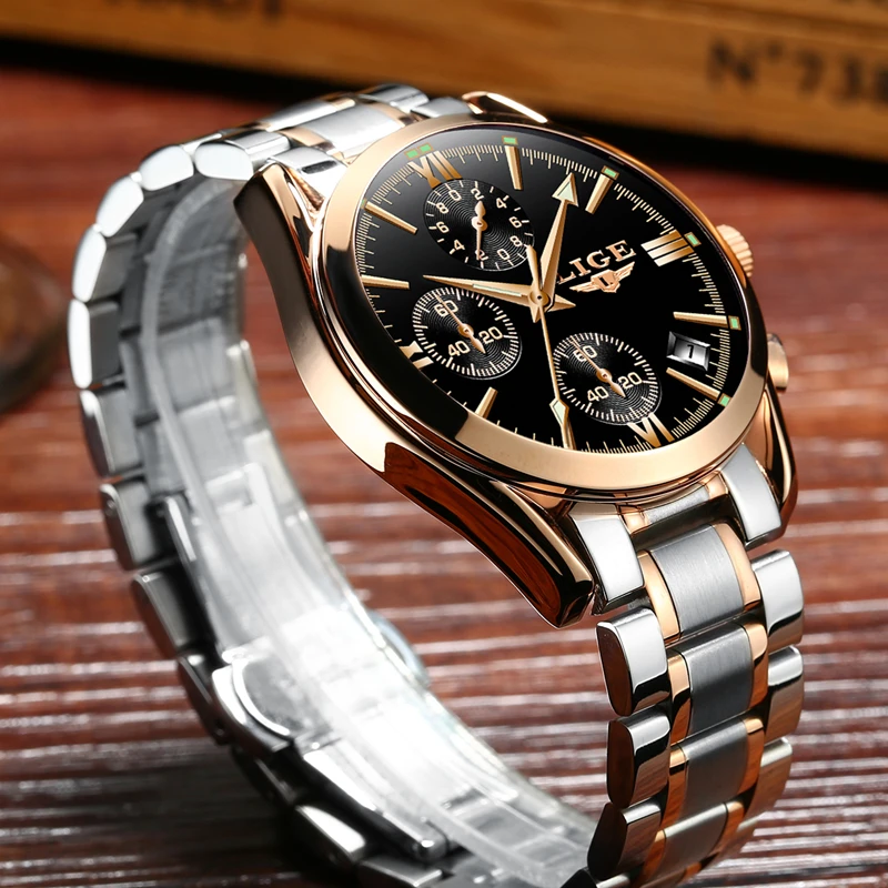 2017 BIDEN Men Full Steel Watches Male Fashion Sports Watch Quartz Clock Man Military Waterproof Wristwatches Relogio Masculino