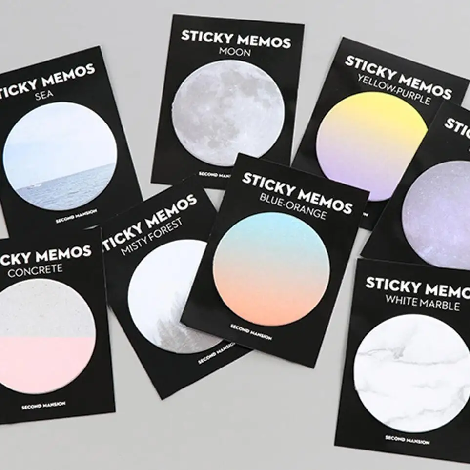 

30 Sheets Korean Cute Planet series Self-Adhesive Round Shape Memo Pad Sticky Notes Bookmark School Office Supply BLT01