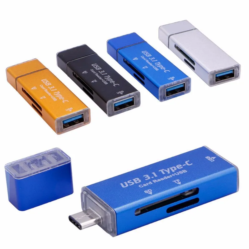 Высокая Скорость USB 3,1 Тип C USB-C Micro SD SDXC TF Card Reader Адаптер для телефона и Macbook много цвета