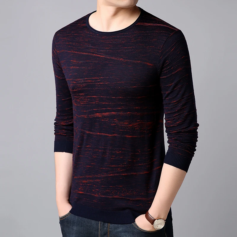 Sweater Men Casual O Neck Pullover Men Autumn Slim Fit Long Sleeve