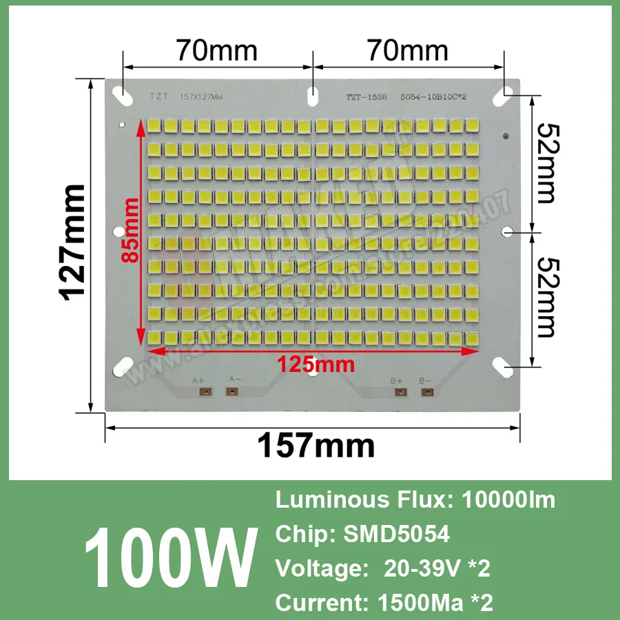 Полностью мощный светодиодный прожектор PCB 50 Вт 100 Вт 150 Вт 200 Вт SMD5054 светодиодный щит, алюминиевая пластина для Светодиодный прожектор