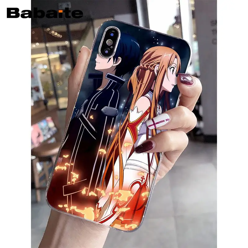 Babaite Sword Art Online SAO Japan аниме чехол для телефона для iPhone 5 5Sx 6 7 7plus 8 8Plus X XS MAX XR