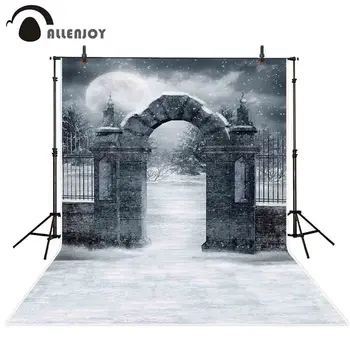 

Allenjoy photograph backdrop gray snow winter classic vintage moon night backdrop new original design props studio