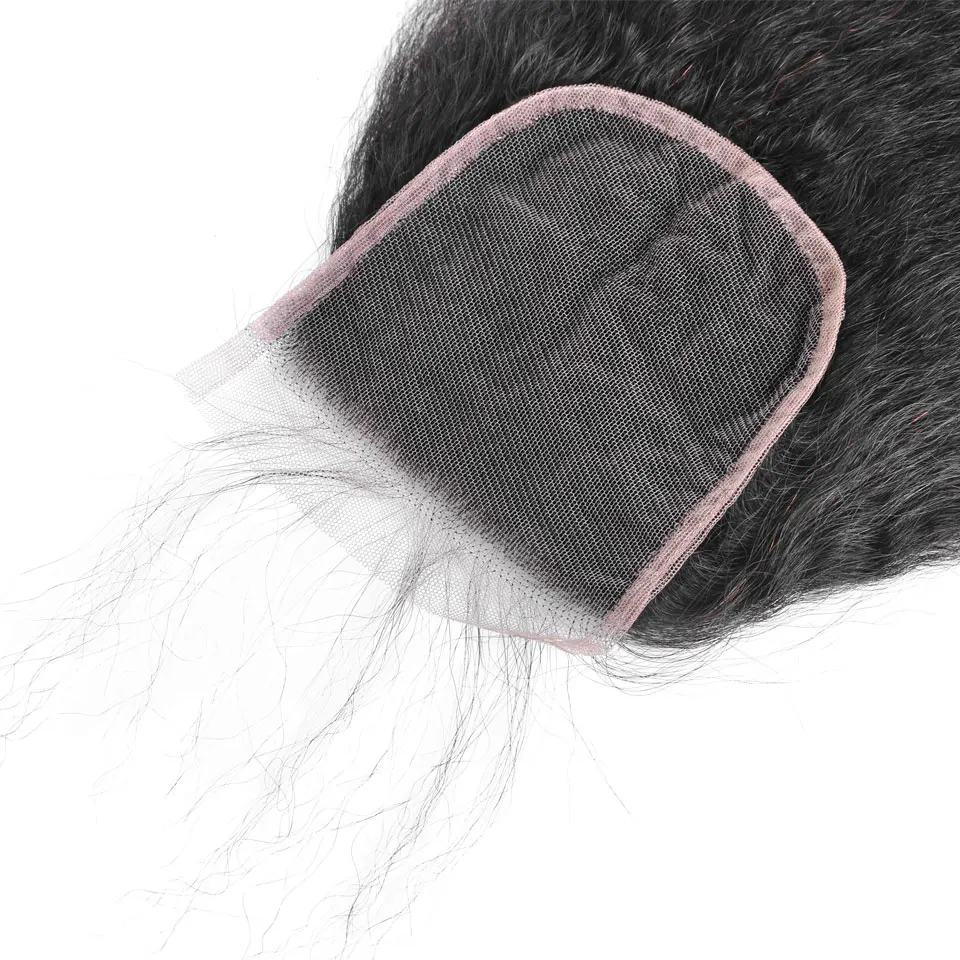 YVONNE странный прямо синтетическое закрытие волос бразильский девственные человеческие волосы синтетическое закрытие шнурка 4x4