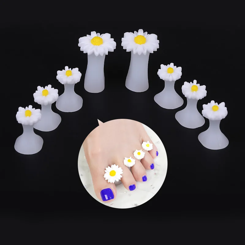 8 шт дизайн ногтей разделитель пальцев ног цветок Сердце жемчуг алмаз силиконовые ноги разделители для пальцев ноги силикагель палец носоупоры