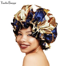 Удобные женские модные широкие атласные шапочки для волос Ночная шапочка для сна женский тюрбан изысканный цветок колпак для сна