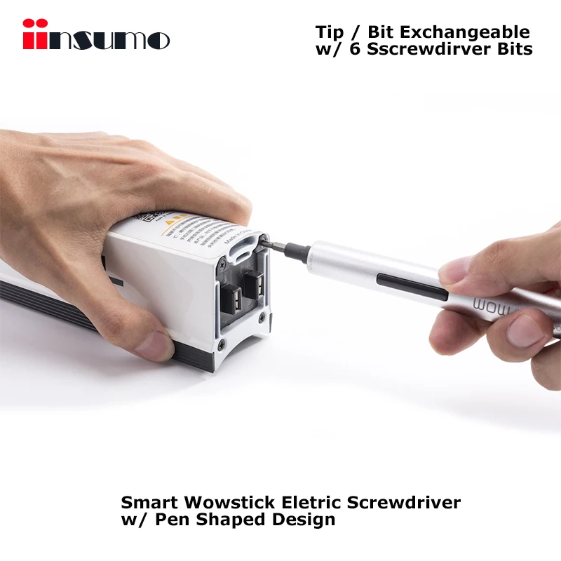 

Smart Wowstick Tip / Bit Exchangeable Eletric Screwdriver with Pen Shaped Design w/ 6 Replaceable Tips / Bits