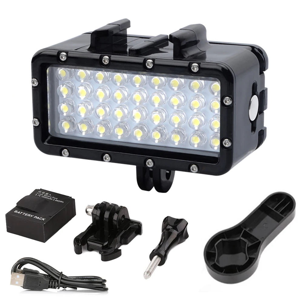 Newest 36 LED Bulbs Flash Light Diving Lamp Waterproof Fill Light For GoPro Xiaomi Yi lite 4k sj9000 Action Camera Accessories (29)