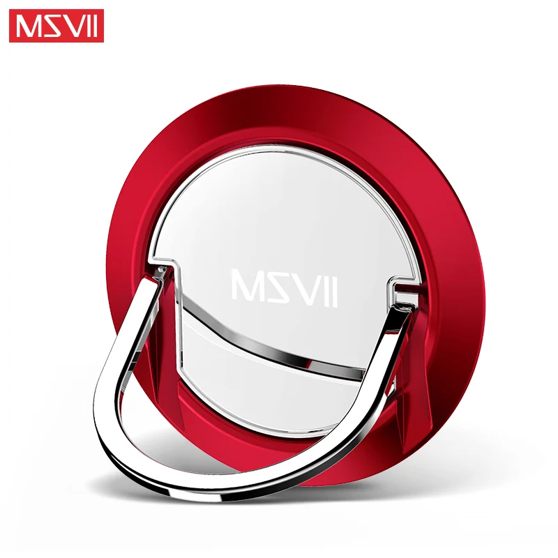 MSVII вращающееся на 360 градусов кольцо-держатель для iPhone, автомобильный магнитный держатель для планшета, держатель для samsung, Xiaomi, huawei, SONY, кольцо-держатель - Цвет: Red