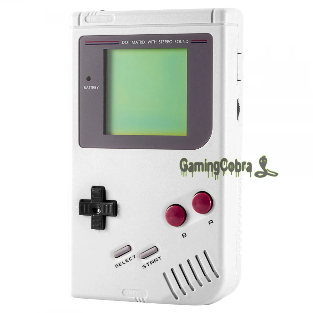 White Solid Full Housing Shell Buttons with Screen Len for Gameboy DMG-01 - GBF004