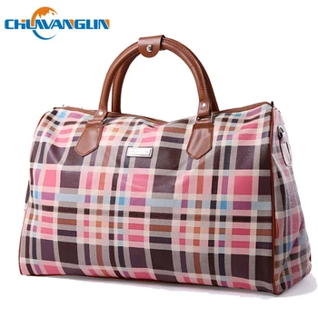 

Chuwanglin women's travel bag fashion plaid duffle bag waterproof luggage bag Large capacity big bags bolsa de viagem A9271