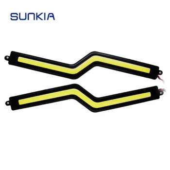 

SUNKIA 2Pcs/Pair COB DRL New Design Z Type LED Daytime Running Light High Power Fog Lamp 100% Waterproof Hot Selling
