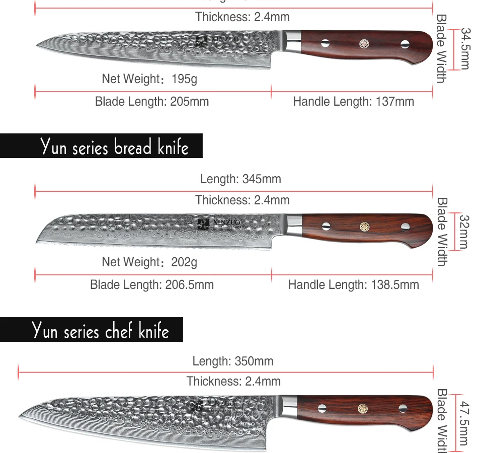 XINZUO 6 шт., кухонный нож, японский дамасский стальной набор кухонных принадлежностей, нож для очистки фруктов, Santoku, шеф-повара, набор для нарезки хлеба