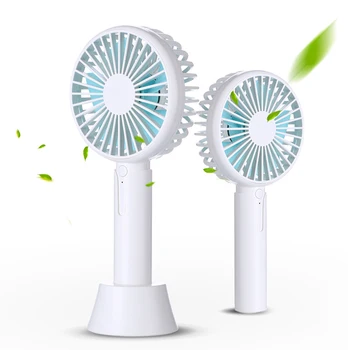 

Portable Mini Fan USB Rechargeable Handheld Desktop Cooling Fan 3 Speed Controlling Air Cooler with Base for Office Home Travel