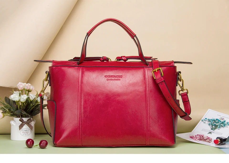 Контактная Женская практичная сумка, сумки, брендовая дизайнерская офисная сумка, организованная женская кожаная сумка, функциональный красивый кошелек
