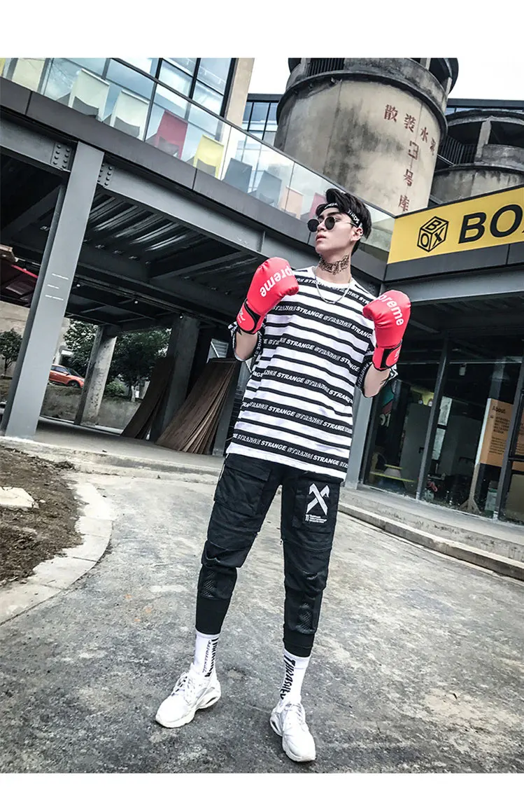 Hiphop Street Camisa Swag Rasgados Vintage Rap Mens Clothing  (12)