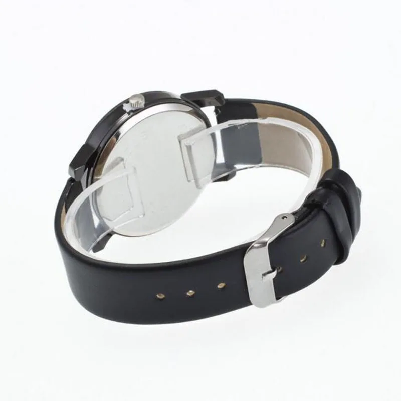 Fashion Couple Watch Leather Lover Watch Classic Black Creative Couple Gift Geometry Quartz Luxury Band Casual Watch