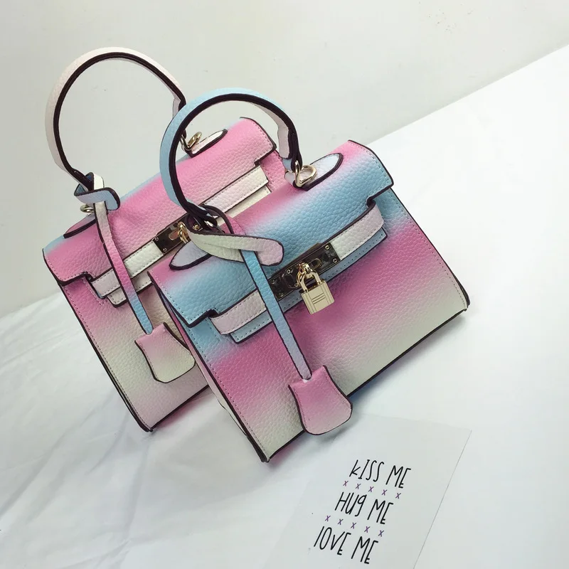 

Rainbow Handbag Giadient Colorful Women Fashion Tote Shoulder Bags Crossbody Purse