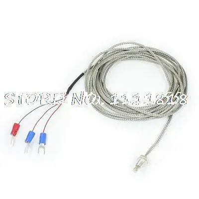 

PT100 6mm Thread 450C Liquid Measuring Thermocouple Probe 3 Meters