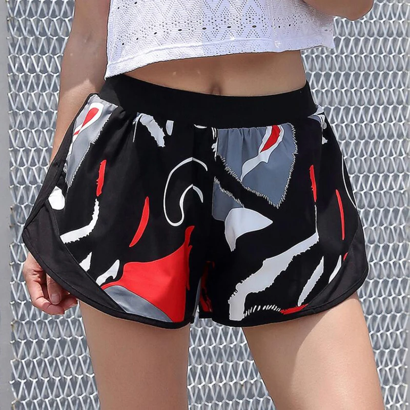 

women Stamp camouflage Anti light safety sports shorts GYM exercise fitness fast-drying shorts summer Outdoor running hot shorts