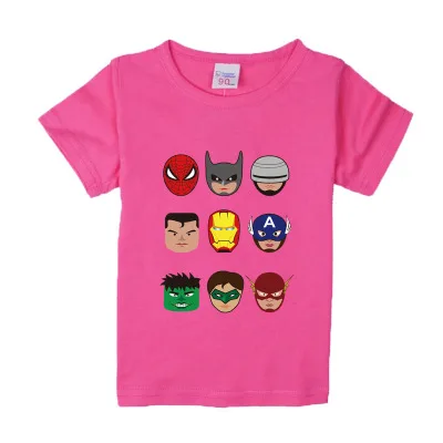 Футболка для маленьких мальчиков с рисунком Бэтмена Новая летняя хлопковая Футболка для девочек детская одежда с супергероями модные детские топы, футболки для детей 1-8 лет