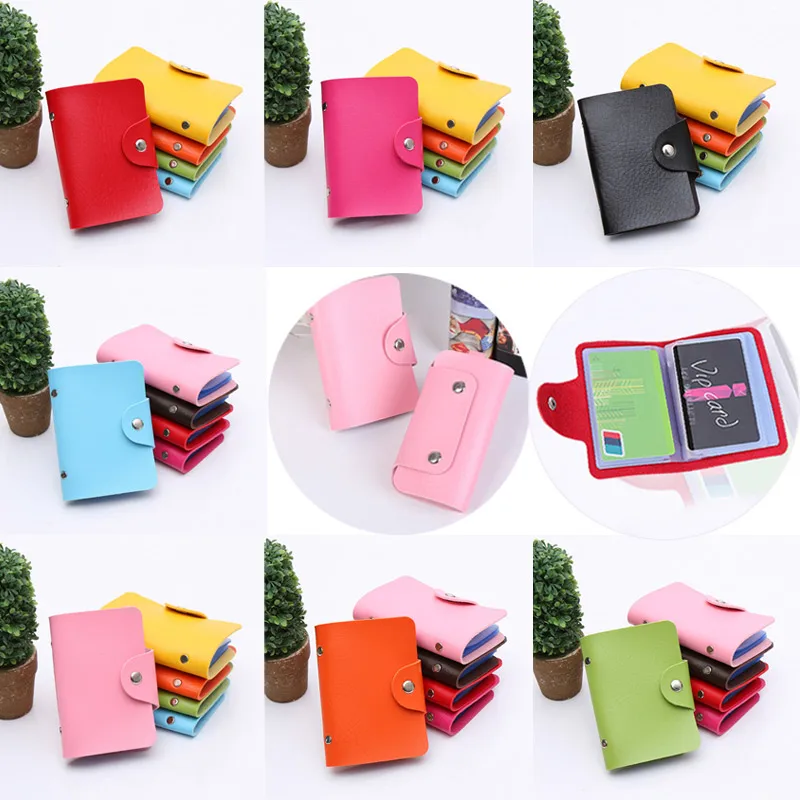 Fashion Credit Card Holder Men Women Travel Cards Wallet PU Leather