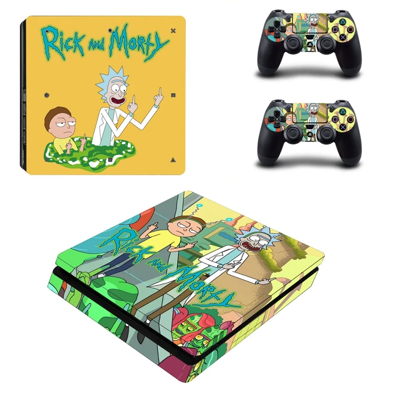 

HOMEREALLY PS4 Stickers Rick and Morty PS4 Slim Skin Sticker PS4 Skin Sticker For Sony PlayStation 4 Console and Controller Skin