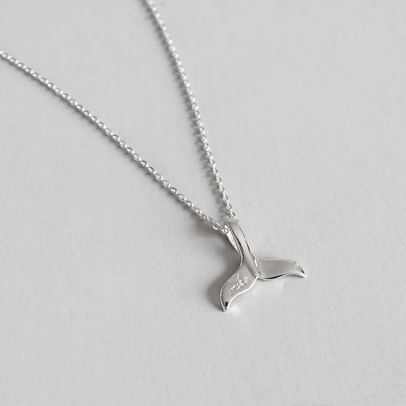 

925 Sterling Silver Temperament Dolphin Fishtail Pendant Necklace Chain Women Necklaces for Women Lover Gift WDN036