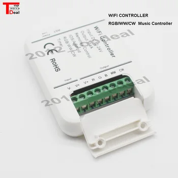 

DC12-24V 4A*5CH RGB/WW/CW LED WIFI Controller IOS Android Smart Link Timer Music control rgb controller