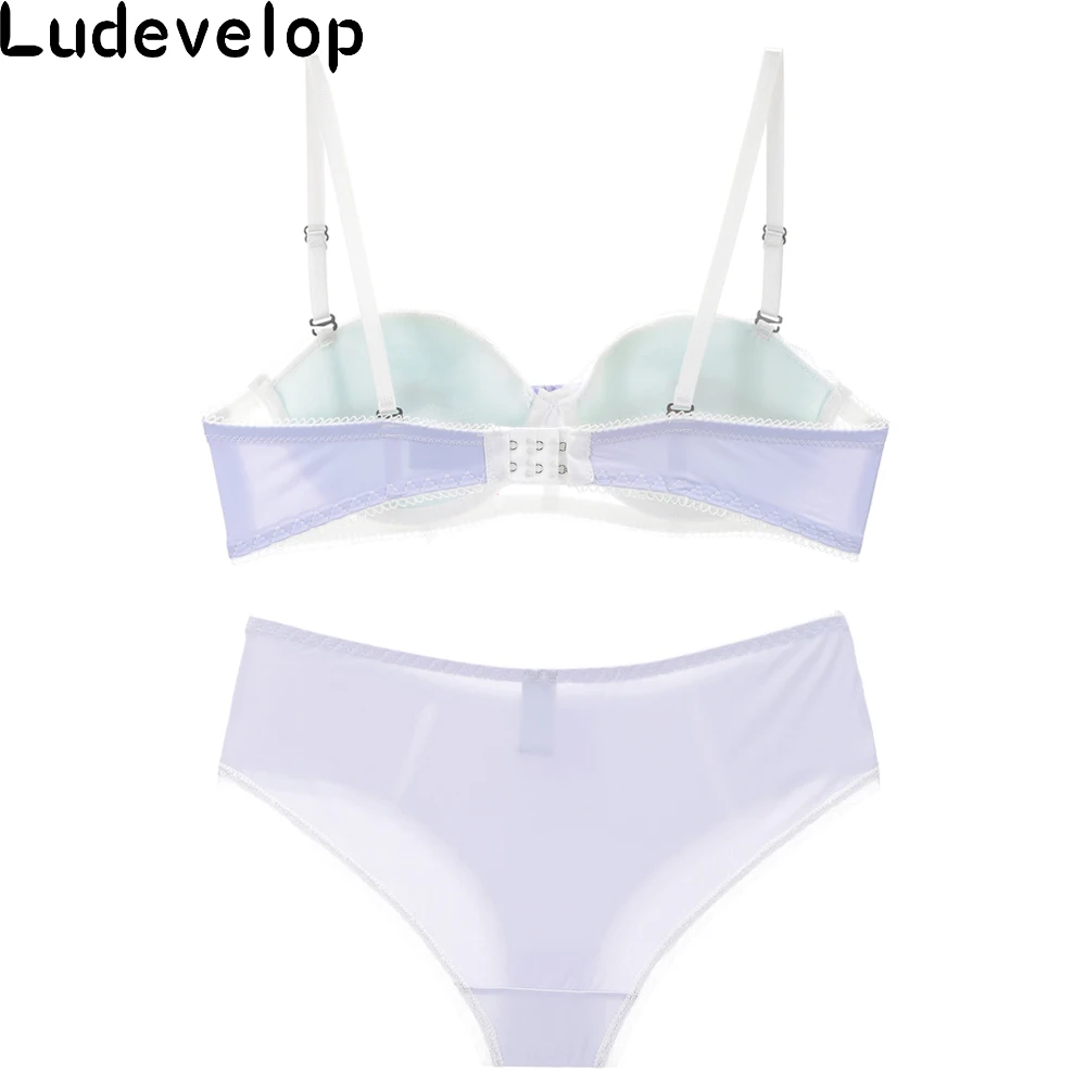 Push Up Bra Set Top Sexy Lace Bra & Panties Plus Size Elegant Embroidery Floral Print Adjustable Strap Lingerie Sets