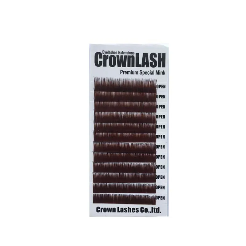 CrownLASH шоколадный коричневый B C D 0,10 7-15 мм 3D объем ресниц расширение мягкий высокое качество Janpanese Стиль