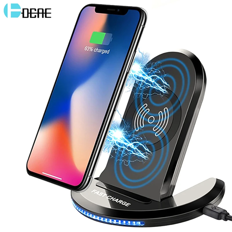 DCAE 10 Вт Qi Беспроводное зарядное устройство для iPhone XS Max XR X 8 USB быстрая зарядка 3 0