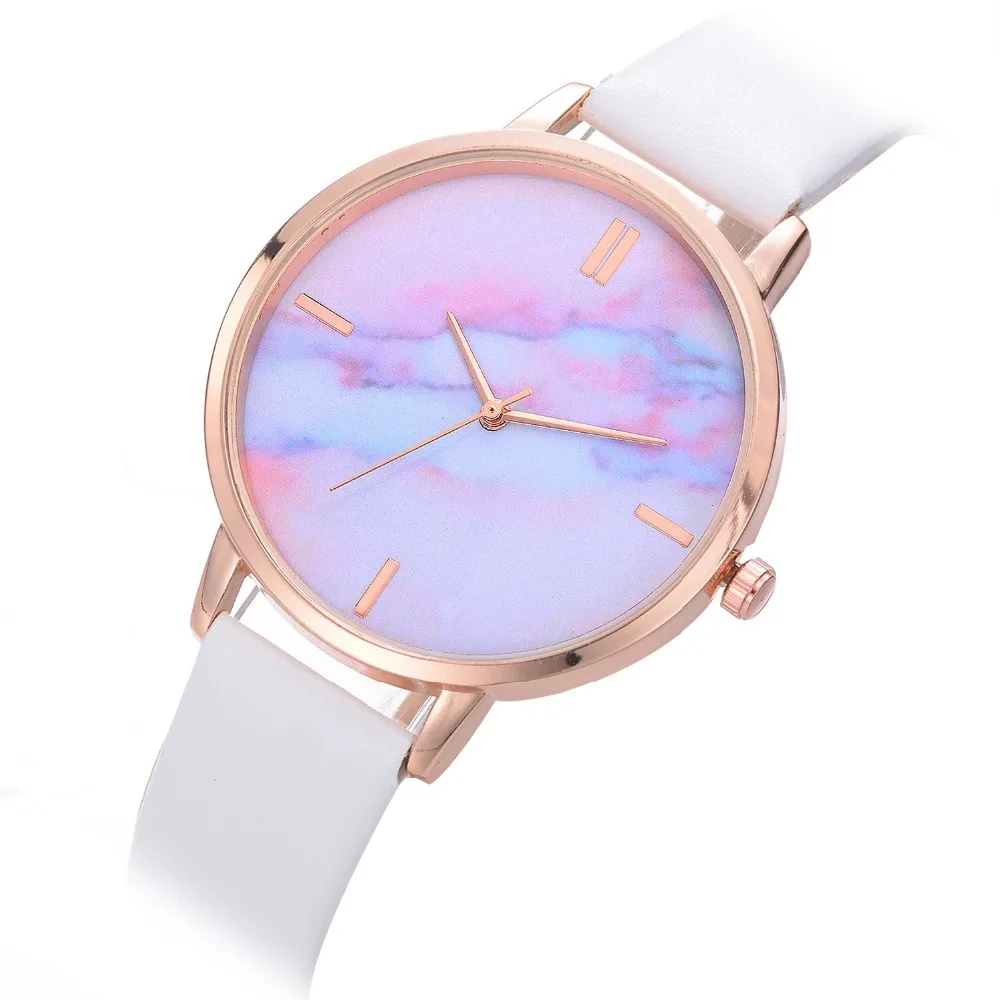 

Brand New Simple Watches Women Korean Temperament Ladies Leather Watch Trendy Colorful Pattern Quartz Watch horloge dames