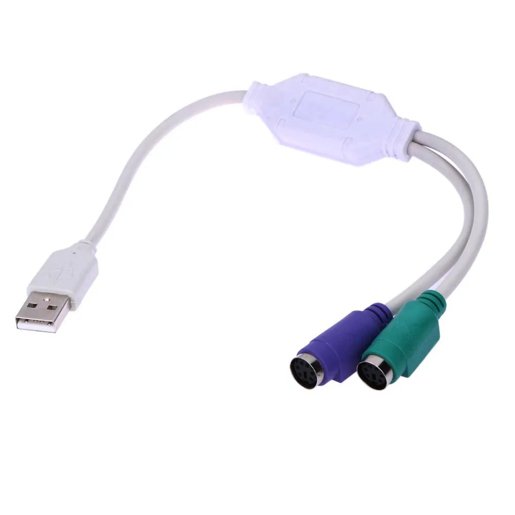 31cm USB to PS2 PS/2 Mouse Keyboard Converter Cable Cord Adapter Support Two PS2 Keyboard or Two PS2 Mouse 1pcs for ps2 to for ps3 pc usb gamepad controller converter cord