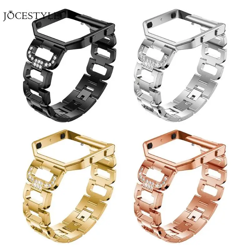 

Metal Alloy Rhinestone Watch Band Wrist Strap with Frame Replacement for Fitbit Blaze 316L Stainless Steel Watch Band