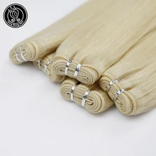 Сказочные волосы remy 1" 16" 1" 20" Настоящие пучок человеческих волос Remy Уток двойной нарисованный платиновый блонд 613 европейские человеческие волосы для наращивания