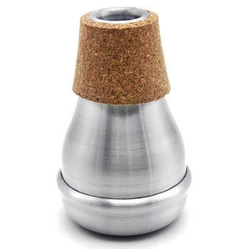 

Silver Aluminium Cork Practice Trumpet Bubble Mute Musical Instrument Accessories