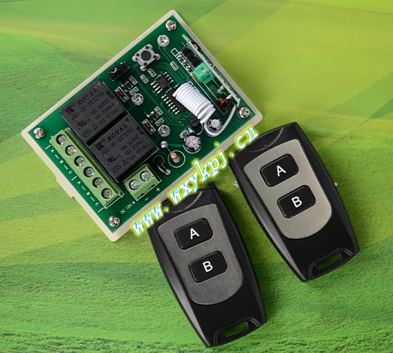 

12V 2CH RF Wireless Remote Control switch System Transmitter & Receiver for garage/applicance door